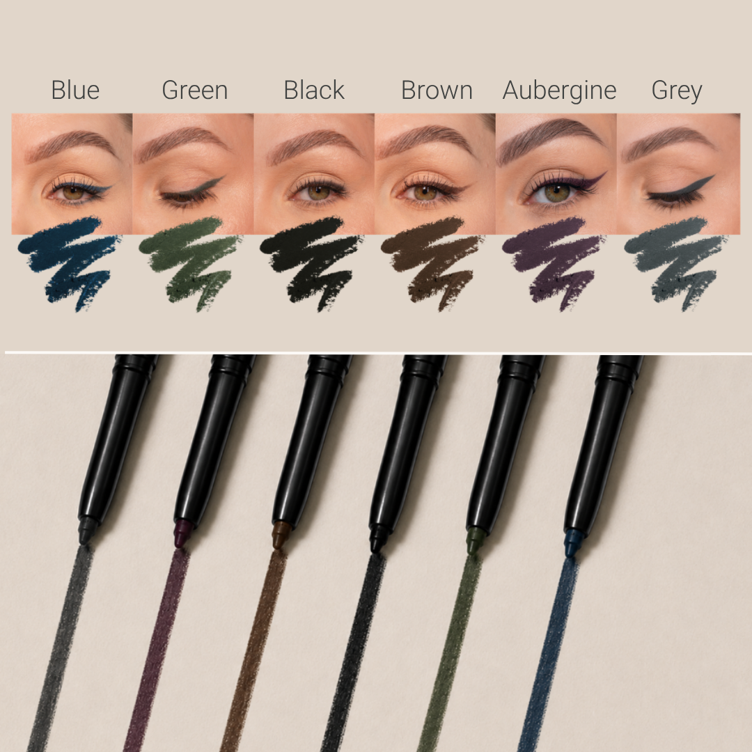 Waterproof Matte Eyeliner-Brown, Waterproof Matte Eyeliner-Black, Waterproof Matte Eyeliner-Blue, Waterproof Matte Eyeliner-Green, Waterproof Matte Eyeliner-Aubergine, Waterproof Matte Eyeliner-Grey